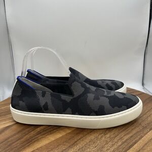 Rothy's The Original Slip On Sneakers Low‎ Top Black Gray Camo Women's 9.5